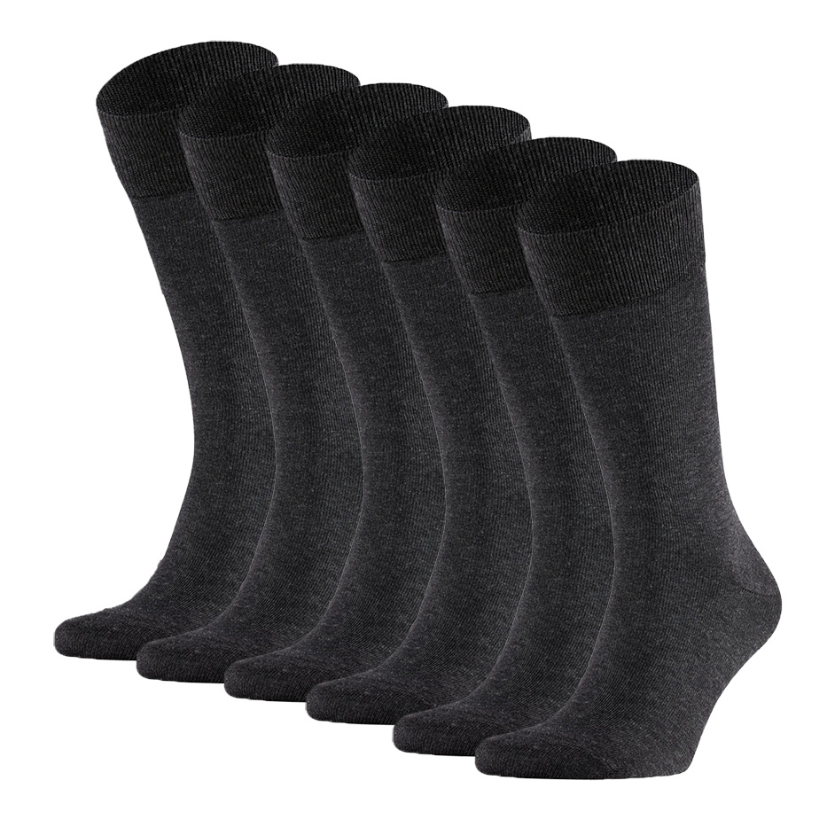 FALKE Happy heren sokken 6-paar antraciet afbeelding